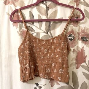 American Eagle smocked ruffle tank top
